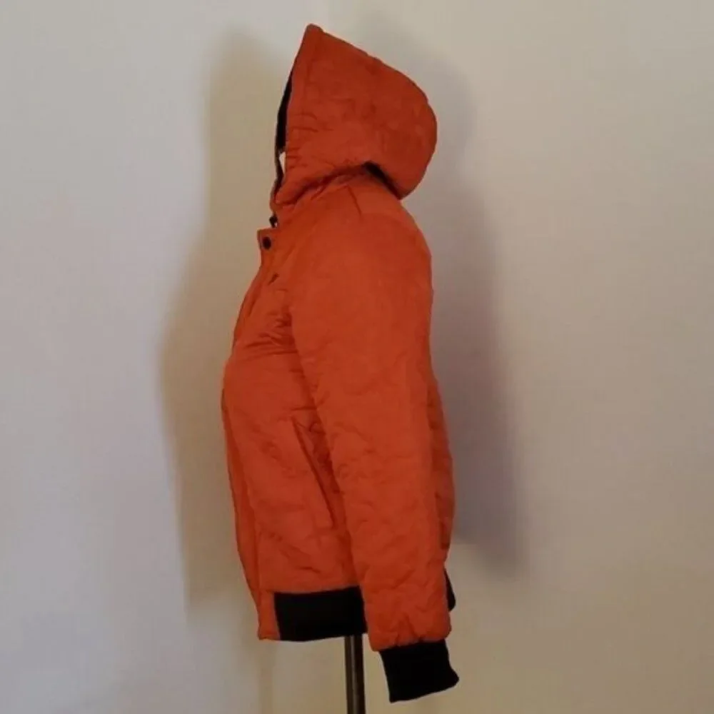 iXtreme Youth Jacket Coat Winter Orange Wavy Quilted Zip Up BOYS Size 10 / 12